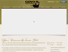 Tablet Screenshot of ginospizzakeego.com